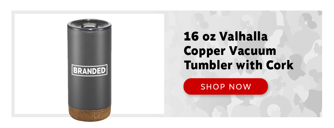 Valhalla Copper Vacuum Tumbler with Cork 16oz